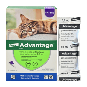 Advantage Antiparasitario 4-8 Kg Elanco Para Gato *1