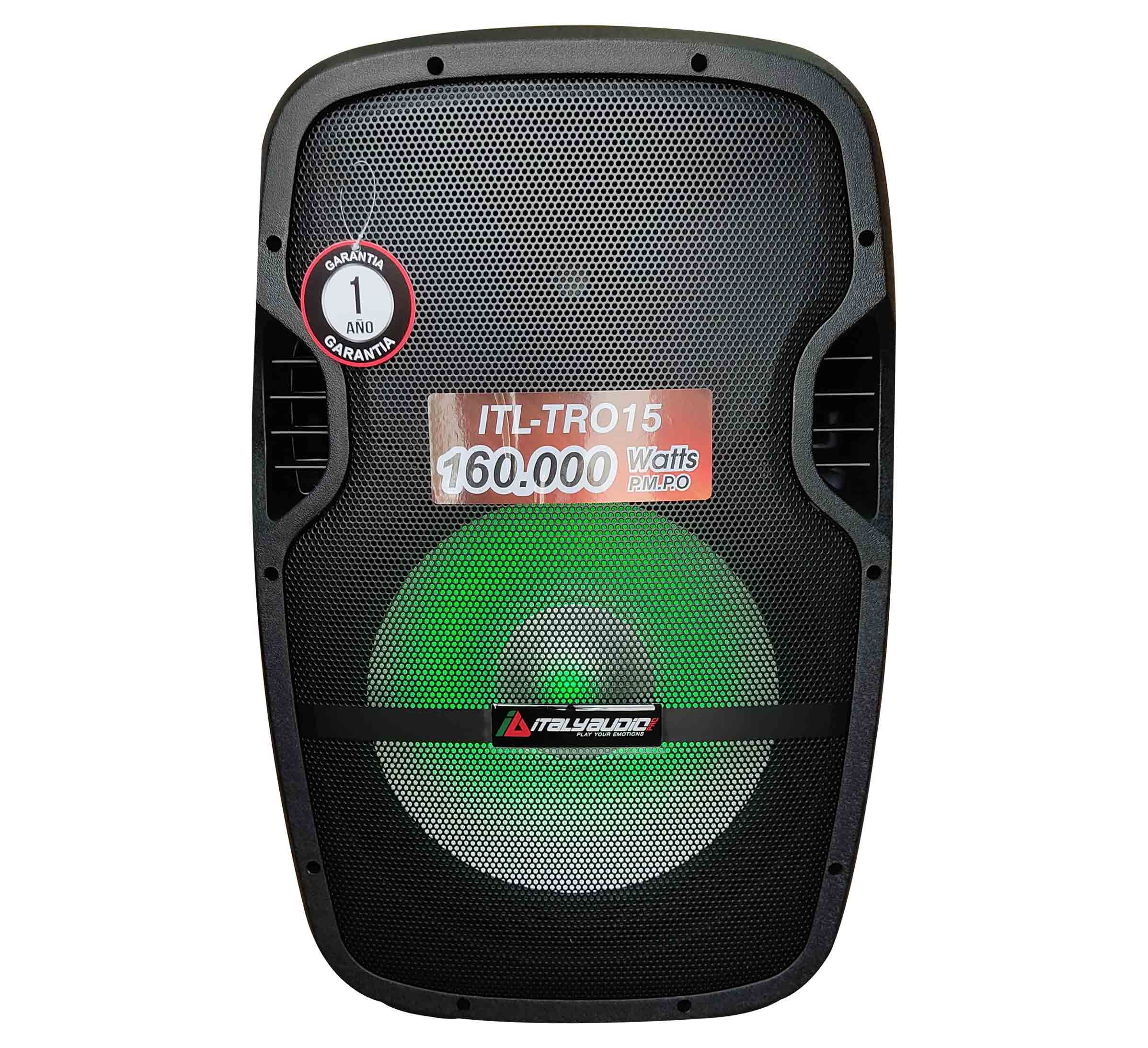 Italy Parlante Recargable 15”| pantalla led, Mp3. Bluetooth, FM, USB