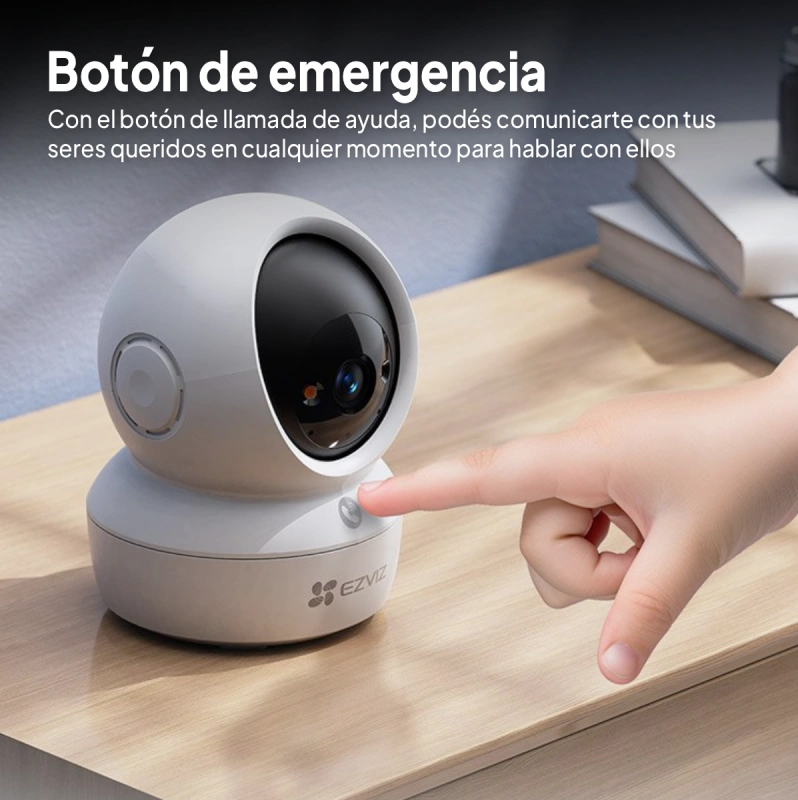 CAMARA DE SEGURIDAD EZVIZ H6C G1 4K 8MP WIFI 6 DUAL BAND 2.4GHZ Y 5GHZ IP INTERIOR LENTE 4MM SOPORTA MICRO SD 512GB