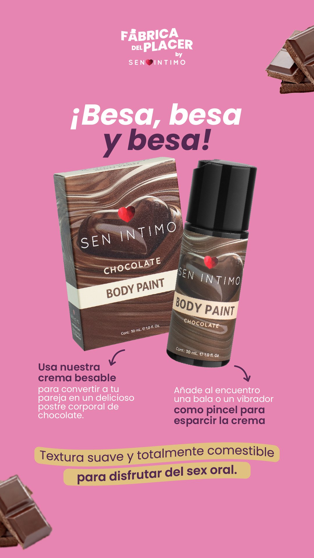 Pintura Corporal Comestible Sabor Chocolate - Body Paint