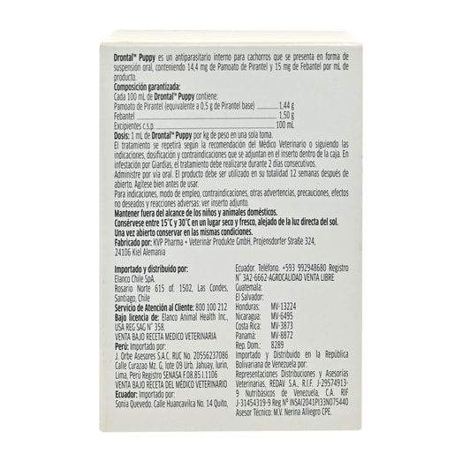 Drontal Antiparasitarios Perro Cachorro *20Ml