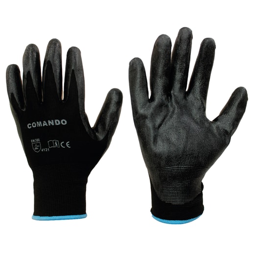 GUANTE PALMA NITRILO NEGRO CMDO. S