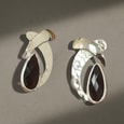 Arete X con Gota Cristal Negro