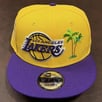 NEW ERA 950 LOS ANGELES LAKERS AMARILLO MORADO CON PARCHES