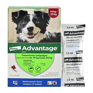 Advantage Antiparasitario De 10 A 25 Kg Para Perro *1