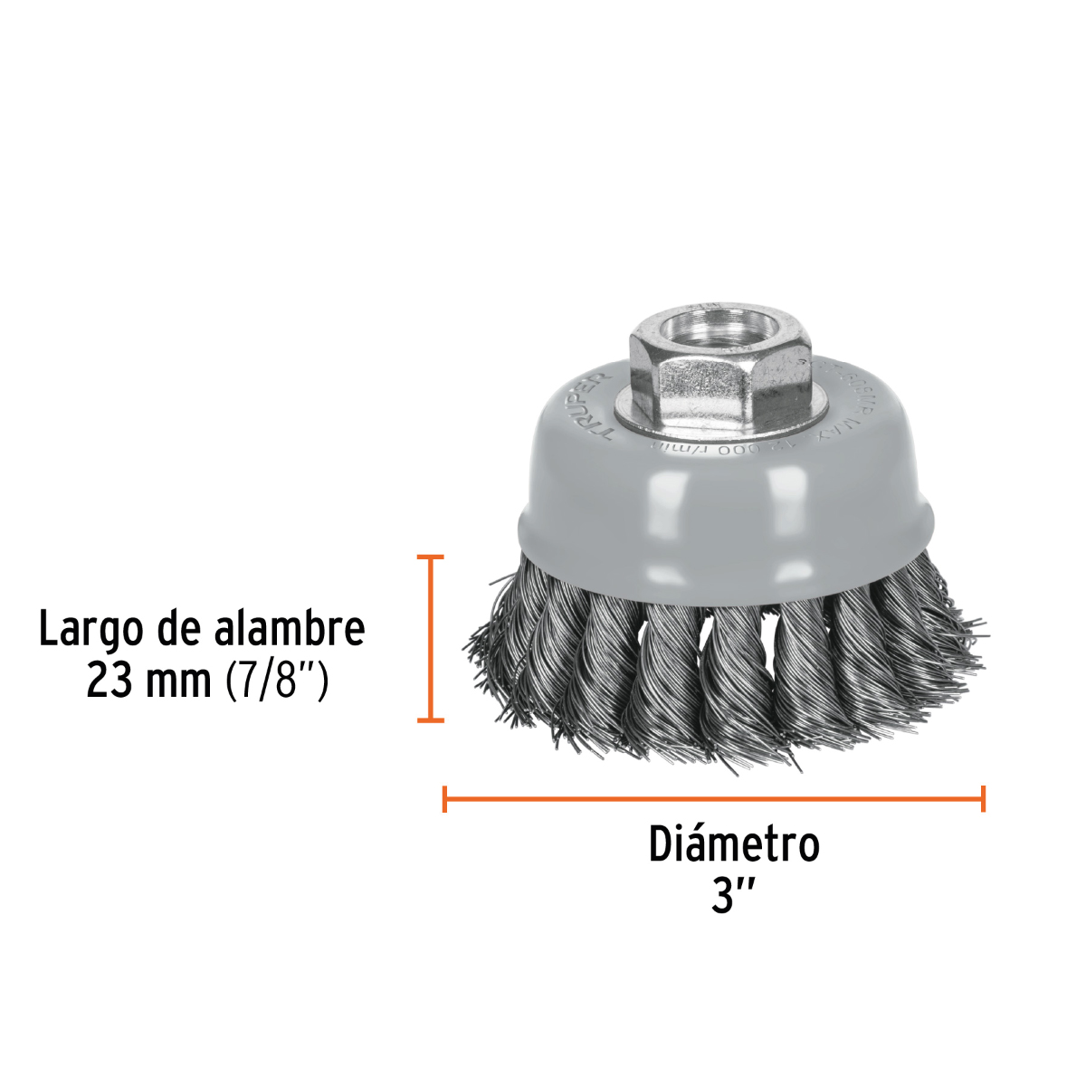 CEPILLO COPA TRENZADO 3 X5 8  TRUPER 100851