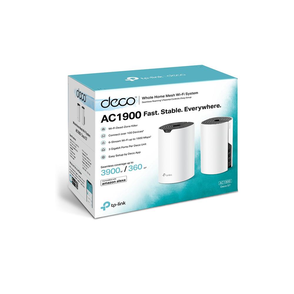 ROUTER TP LINK DECO S7  2 PACK  SISTEMA WIFI DE MALLA AC1900 MU MIMO   3 PTOS  GE   CONTROL PARENTAL DESC