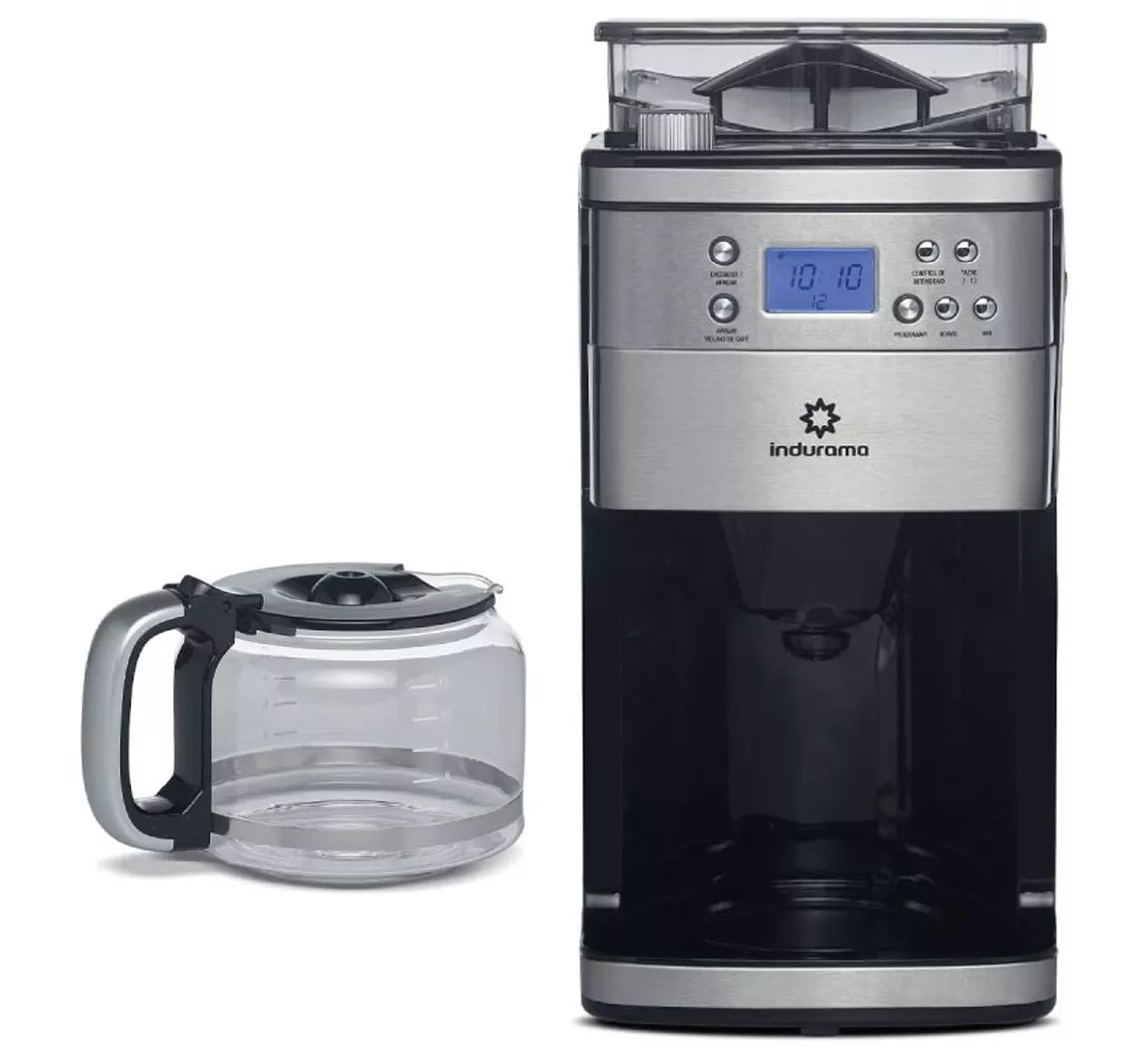 Indurama Cafetera Con Molino 1.5 Lt Pantalla Lcd Temporizador