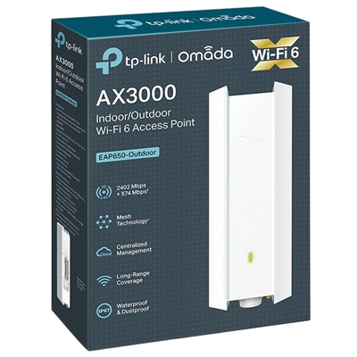 ACCESS POINT TP-LINK TPLINK EAP650 OMADA AX3000 MBPS WIFI 6 PARA EXTERIOR MULTI-GIGABIT POE