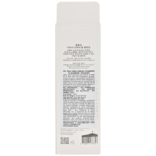 Muldream Jabon Facial Fresh Cica Cleanser Tea Tree Cica *120Ml