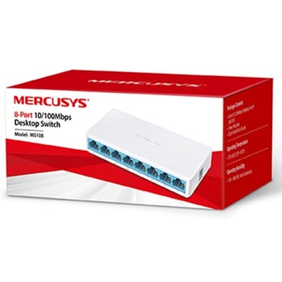 SWITCH MERCUSYS BY TP-LINK TPLINK MS108 8 PUERTOS FAST ETHERNET  DISENO COMPACTO  PLUG   PLAY