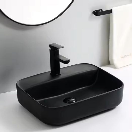 LAVABO CUADRADO NEGRO MATE 500X400X130MM 4GNT112