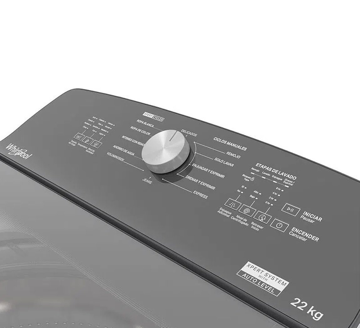Whirlpool Lavadora │ 22 Kg │ Panel de Perilla │ Xpert System │ 12 Ciclos
