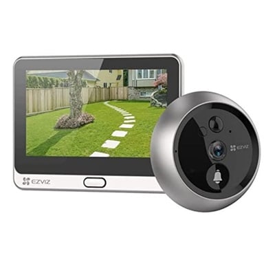 CAMARA Y MIRILLA EZVIZ DP2C 2MP PULSADOR DE TIMBRE 155  WFI 2 4GHZ AUDIO BI SOP MICRO SD PANT 4 3PUL