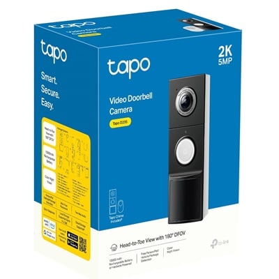 TIMBRE VIDEO PORTERO TP-LINK TPLINK TAPO D235 2K IP65 VISION NOCTURNA A COLOR AUDIO BIDIRECCIONAL