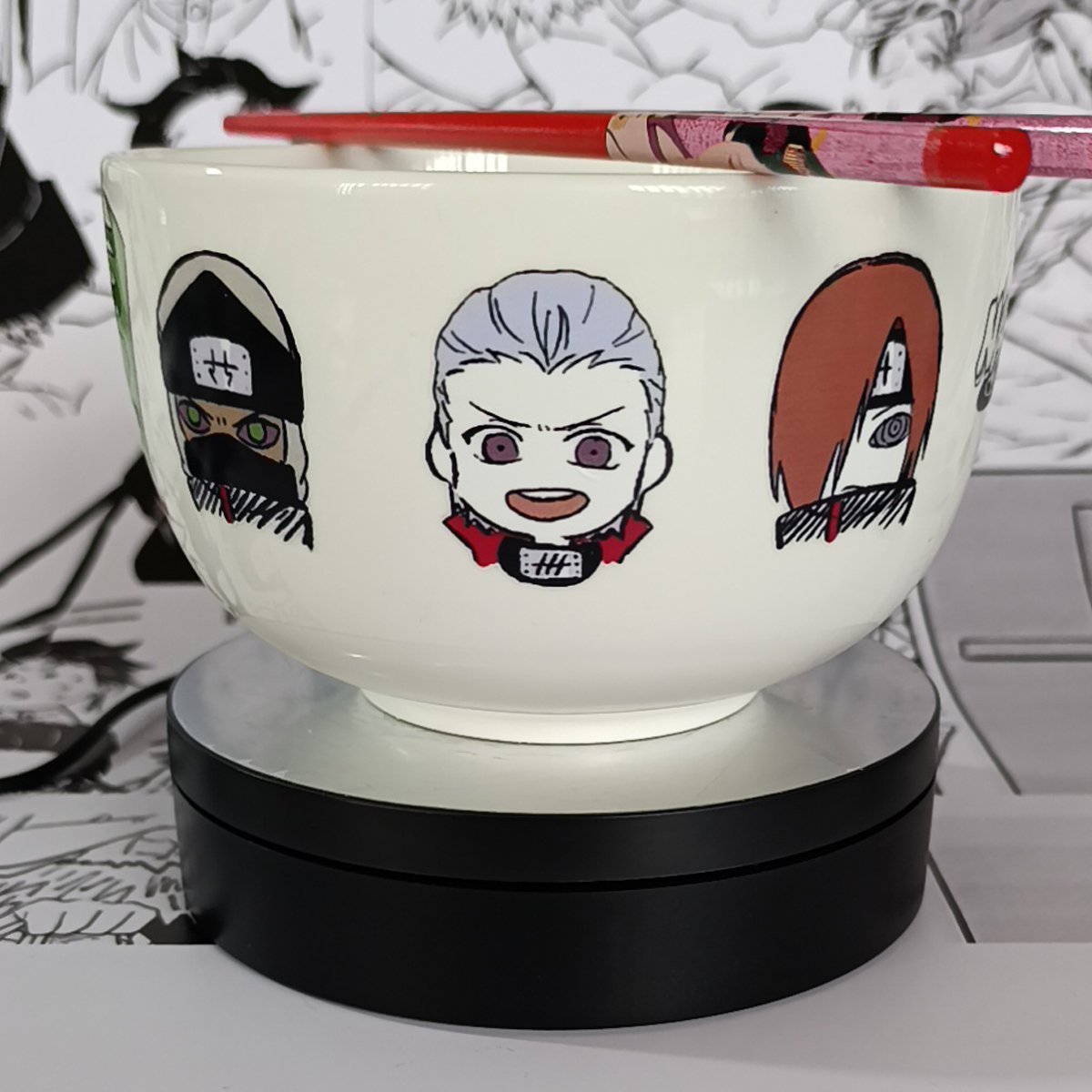 Bowl-Naruto Personajes Cerámica+Palillos