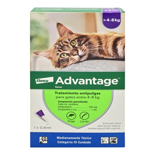 Advantage Antiparasitario 4-8 Kg Elanco Para Gato *1