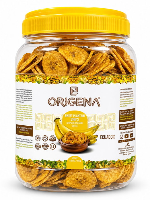 Origena – Natural Sweet plantain Chips Jars of: 45