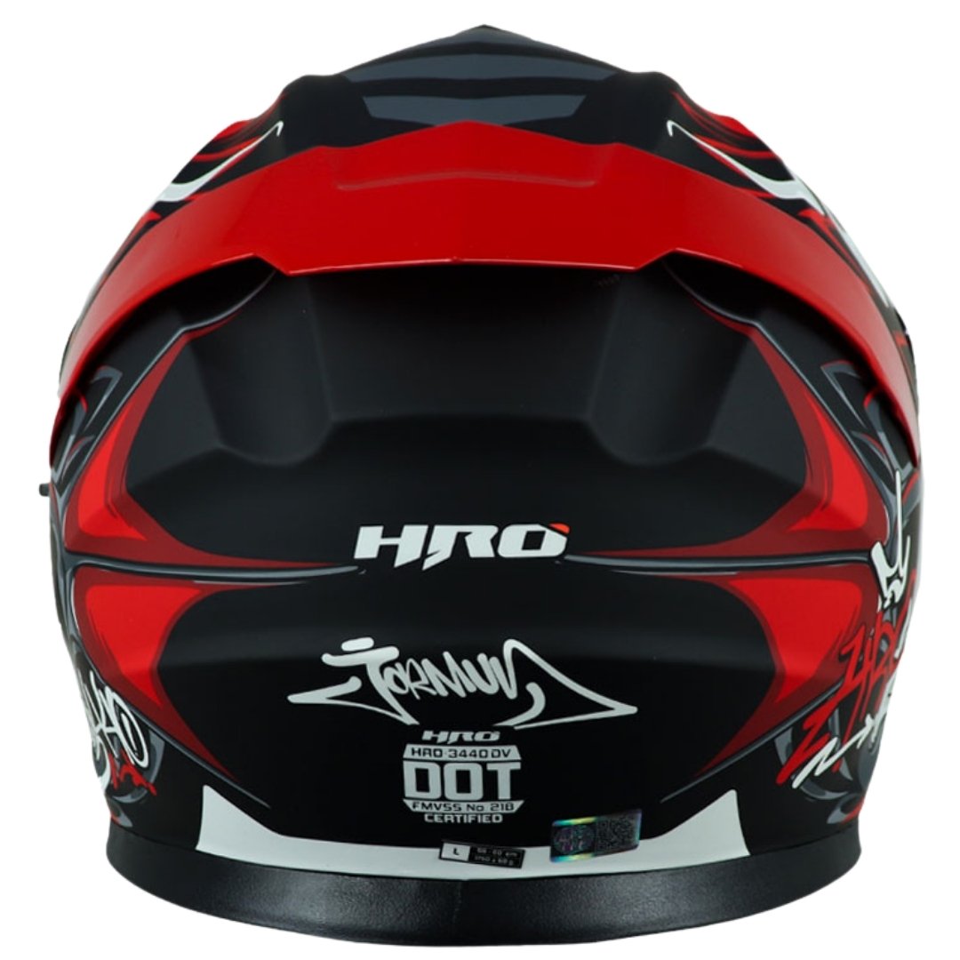 CASCO HRO 3440DV JORMUN NEGRO MATE ROJO