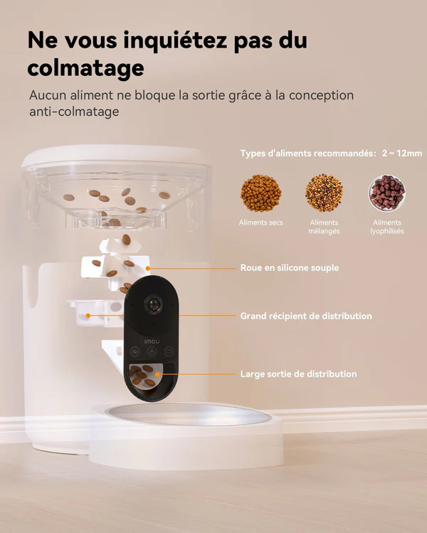 DISPENSADOR DE ALIMENTOS INTELIGENTE PARA MASCOTAS IMOU PF1-4L WIFI CAMARA 360 AUDIO BIDIRECCIONAL PROGRAMABLE