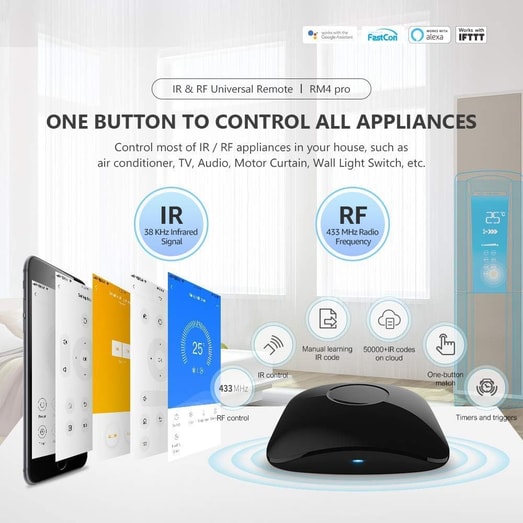 Controlador inteligente de Broadlink RM Pro+