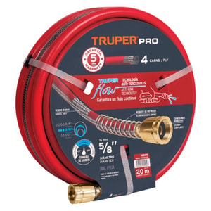 MANGUERA JARDIN TRUPER 5/8" X 20MT. ROJA