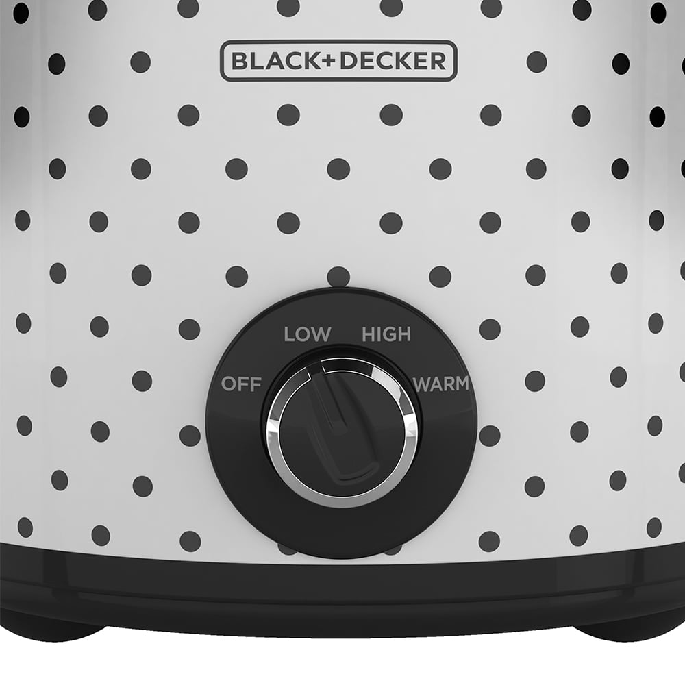 OLLA DE COCCION LENTA BLACK DECKER CAPACIDAD 4LTS 3 AJUSTES 200W PERRILLA TAPA VIDRIO BLANCO