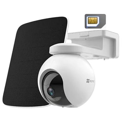 CAMARA DE SEGURIDAD EZVIZ EB8 4G 2K BIDIRECCIONAL PANORAMICA BATERIA 10400MAH V. COLOR SIRENA HASTA 512GB MICRO EB8 4G PANEL SOLAR