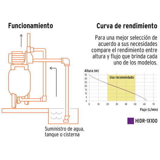 SISTEMA HIDRO. JET 1HP TANQUE 100LT. TRUPER 12255