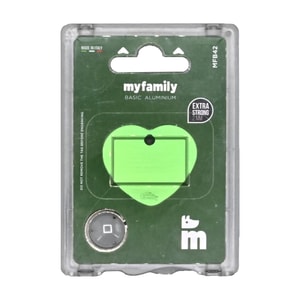 My Family Identificadores Placa Basic Aluminio Corazon Grande Perro Verde *1