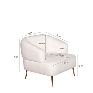 Poltrona Logan beige boucle 82X80X77cm