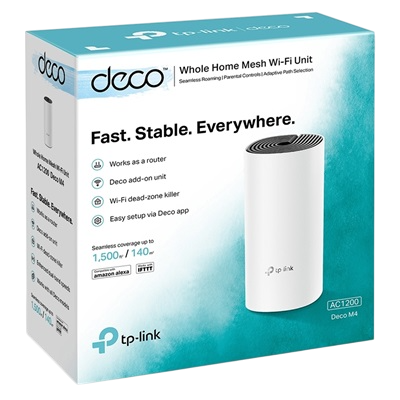 DECO M4 SISTEMA MESH TP-LINK TPLINK 1 PACK AC1200, QUALCOMM CPU, 867MBPS 5GHZ