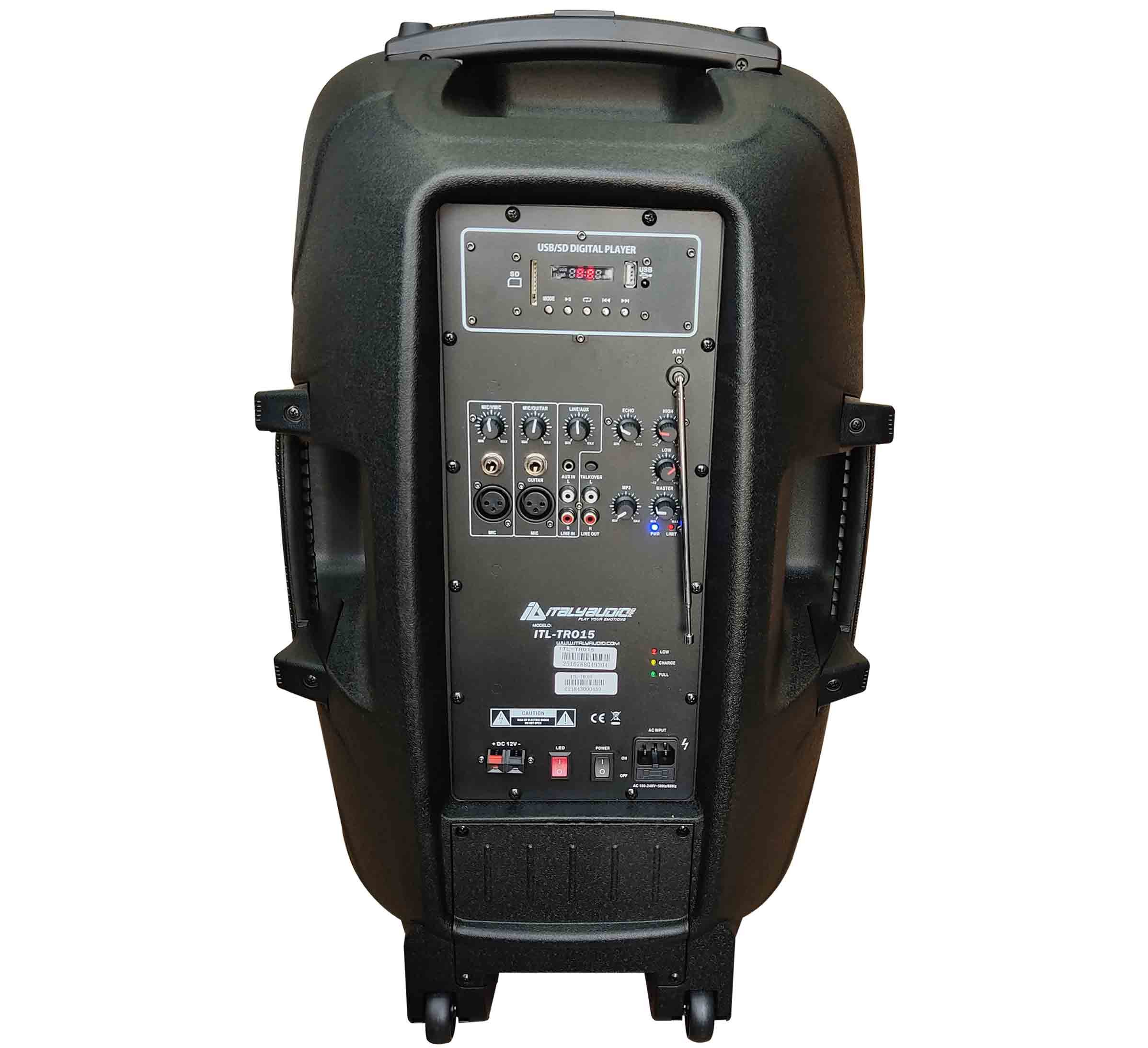 Italy Parlante Recargable 15”| pantalla led, Mp3. Bluetooth, FM, USB