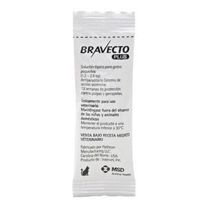 Bravecto Antiparasitario Plus 1.2-2.8Kg Gato *1
