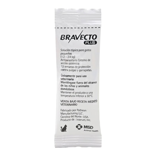 Bravecto Antiparasitario Plus 1.2-2.8Kg Gato *1