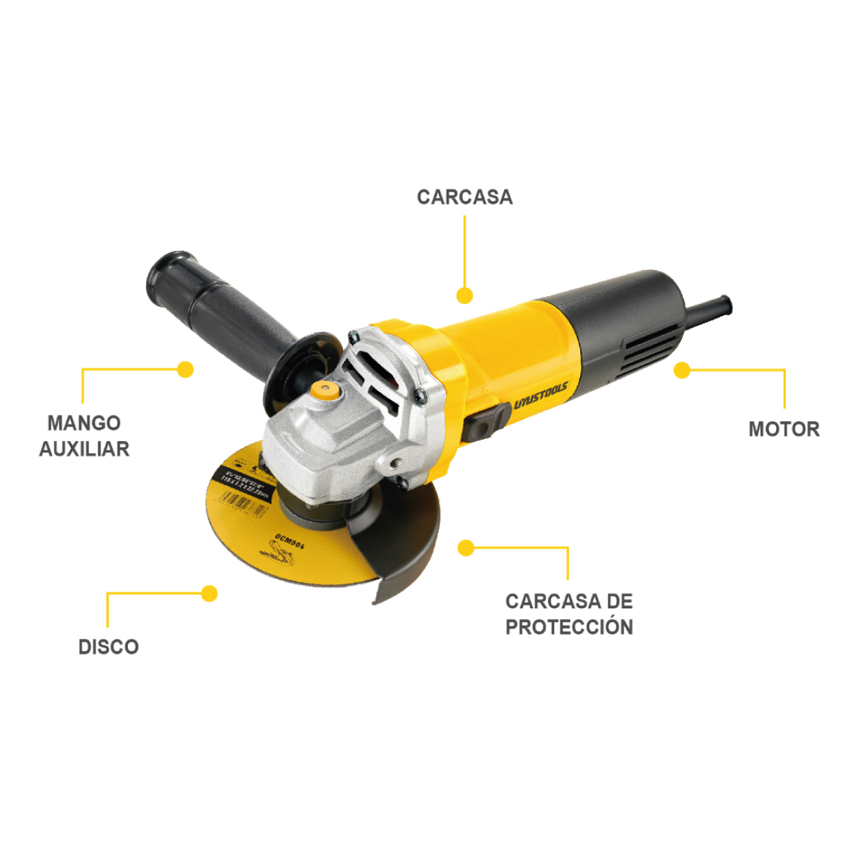 ESMERILADORA ANGULAR 4 1/2" 950W UYUSTOOLS UY-AMA03-115