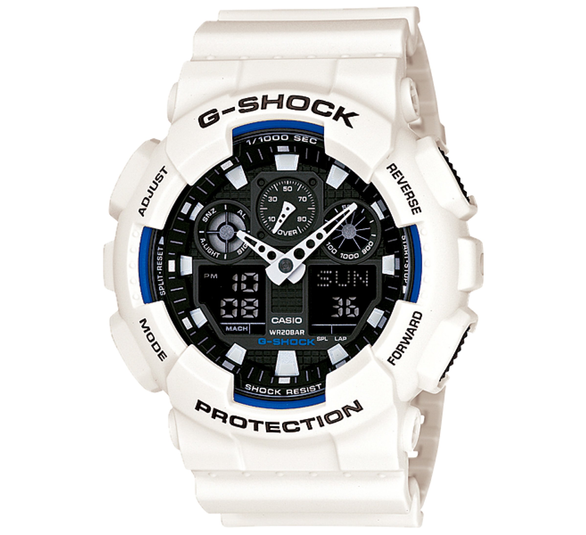 Casio Reloj G-Shock  Correa De Resina Blanco, Fondo Negro