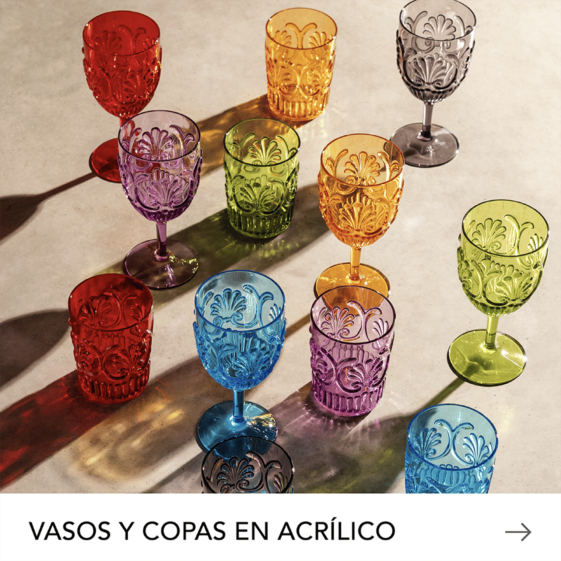 VASOS Y COPAS EN ACRÍLICO