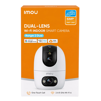 CAMARA DE SEGURIDAD IMOU RANGER 2 DUAL 6MP WIFI AUDIO BIDIRECCIONAL DETECCION IA AUTO TRACKING DOBLE LENTE S20EN-6M0S