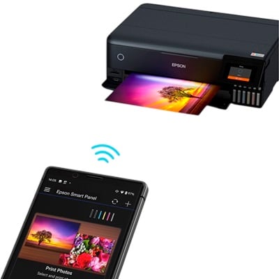 IMPRESORA EPSON INALAMBRICA FOTOGRAFICA MULTIFUNCION DUPLEX ECOTANK L8180 A3+ INTERFAZ USB, RED Y WIFI NEGRO