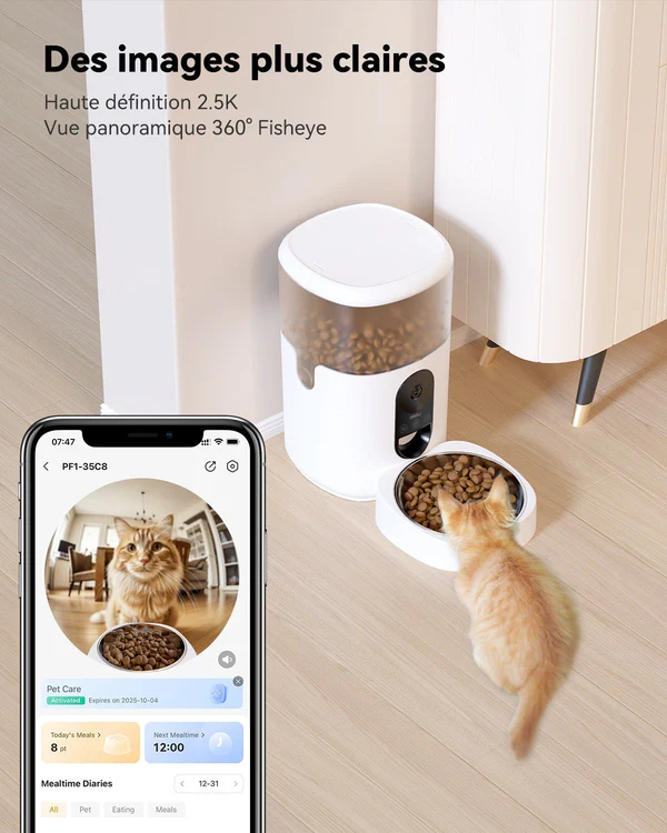DISPENSADOR DE ALIMENTOS INTELIGENTE PARA MASCOTAS IMOU PF1-4L WIFI CAMARA 360 AUDIO BIDIRECCIONAL PROGRAMABLE
