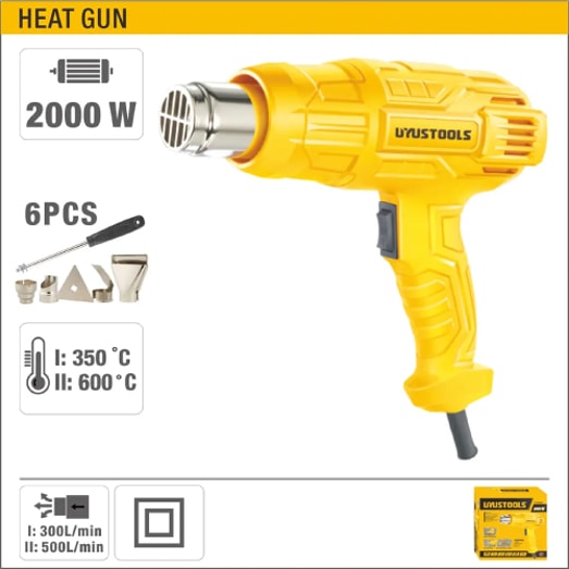 PISTOLA CALOR 1500W 2NIVELES UYUSTOOLS UY-PSC2000