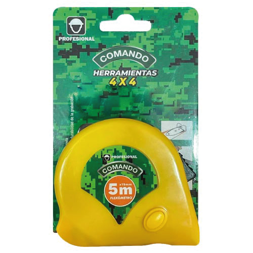 FLEXOMETRO 5M X19MM PLASTICO AMARILLO CMDO 4X4