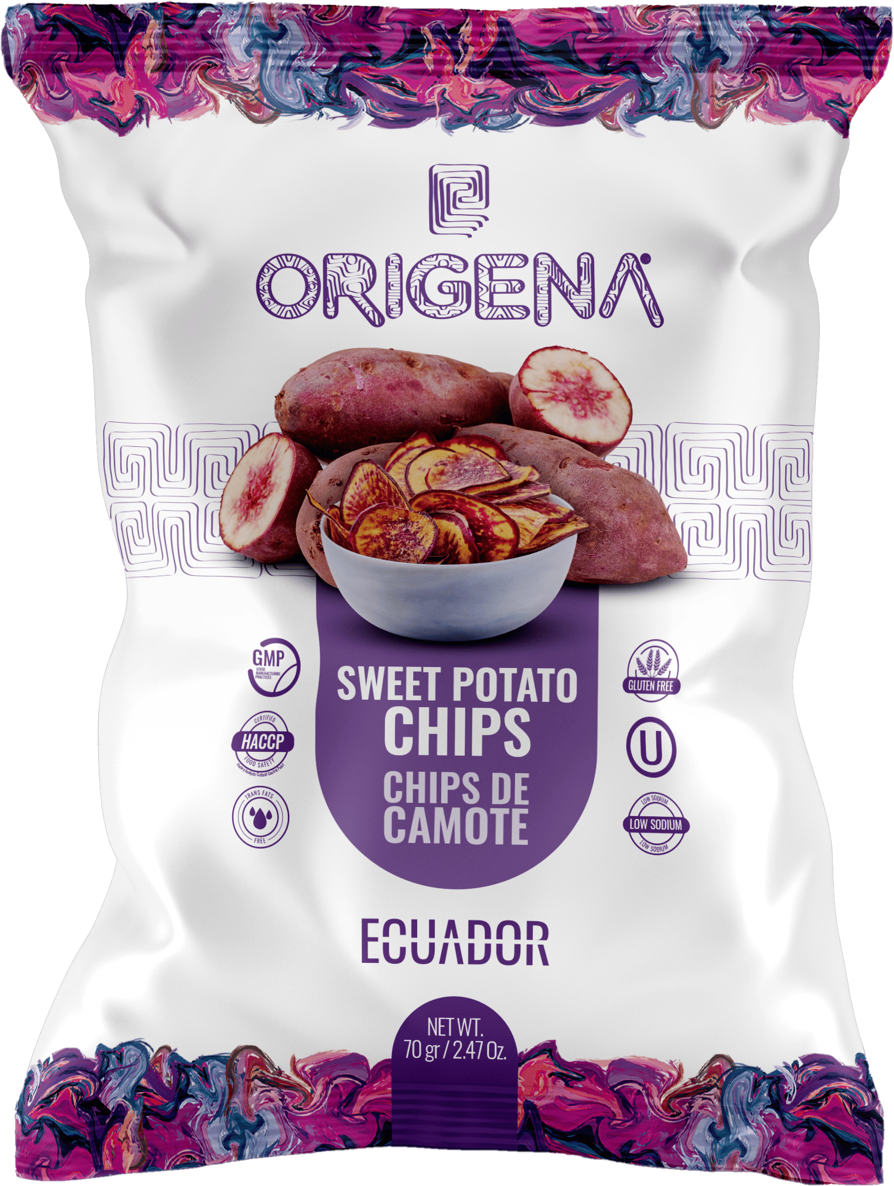 Natural Sweet Potato Chips Bag x 80gr