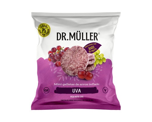 DR.MULLER MINI GALLETAS UVA ROJA 25G - CAJA 32 UNIDADES
