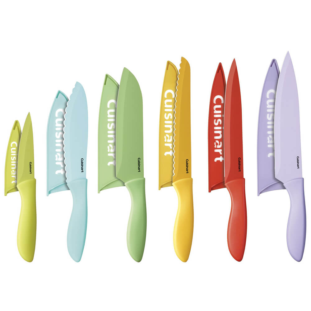 Set de Cuchillos Cuisinart Profesional Ceramica Acero Inoxidable 12 Pcs Antiadherente Colores