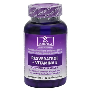 Bio Botánica Cápsulas Resveratrol + Vitamina E 60 Unidades