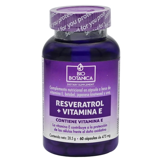 Bio Botánica Cápsulas Resveratrol + Vitamina E 60 Unidades