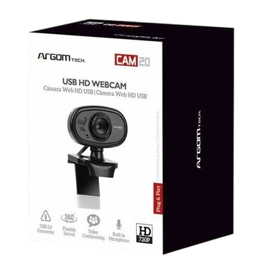 CAMARA WEBCAM VIDEO CONF. ARGOM ARG-WC-9120BK 720P MICROFONO USB2.0 BLACK