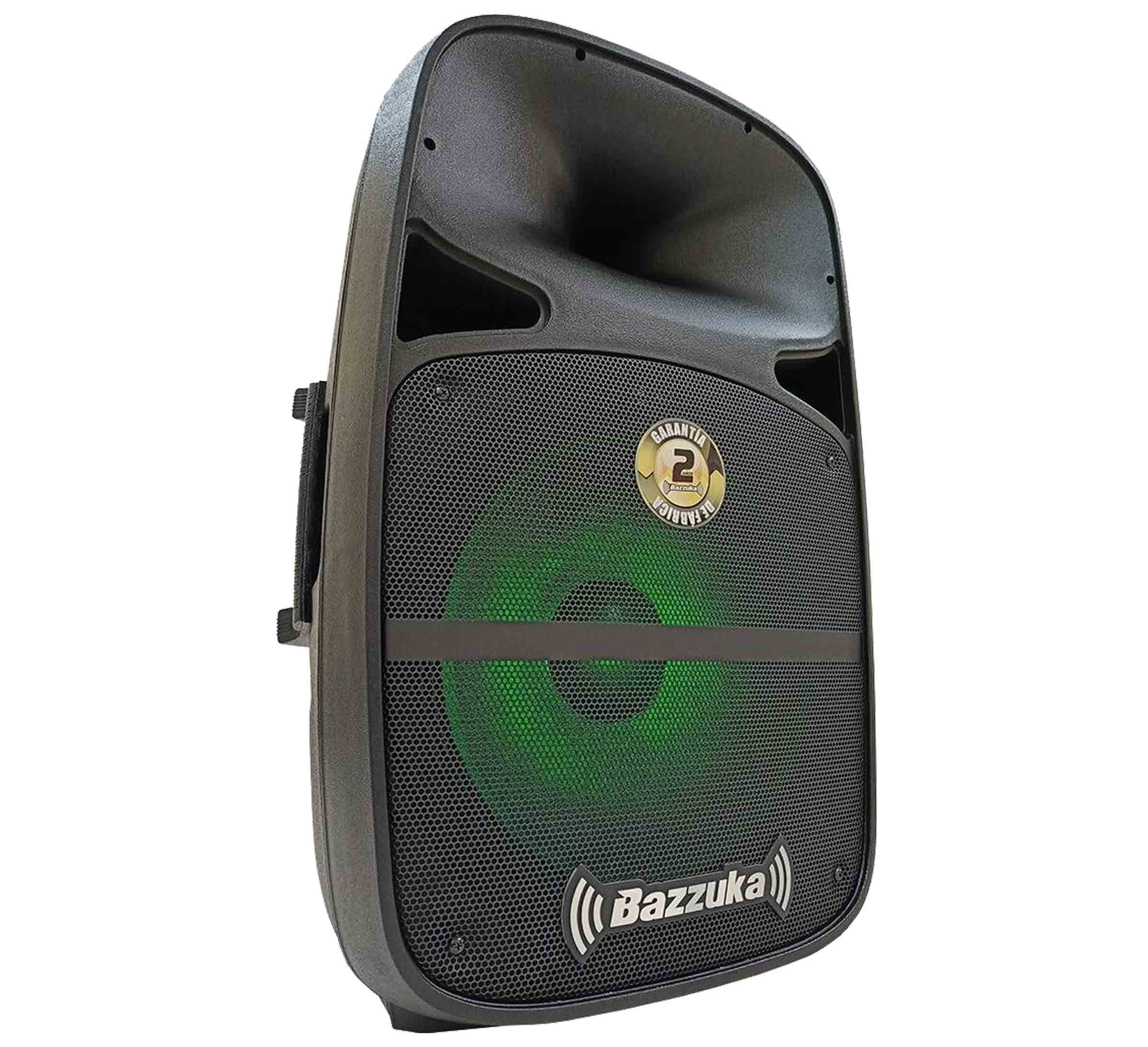 Bazzuka parlante activo 15”  | Soporte | micrófono | SD| Color negro